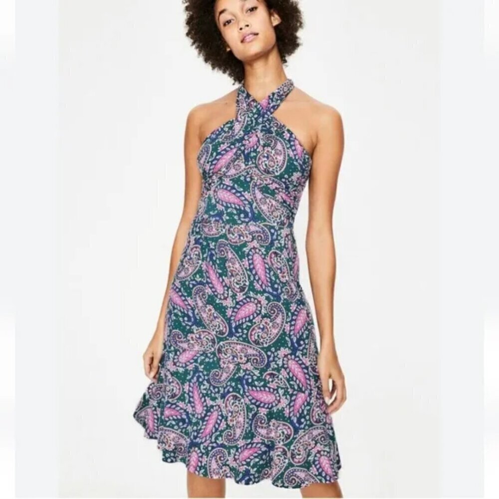 Boden Lilah Pink Green Paisley Woodland Multiway Dress